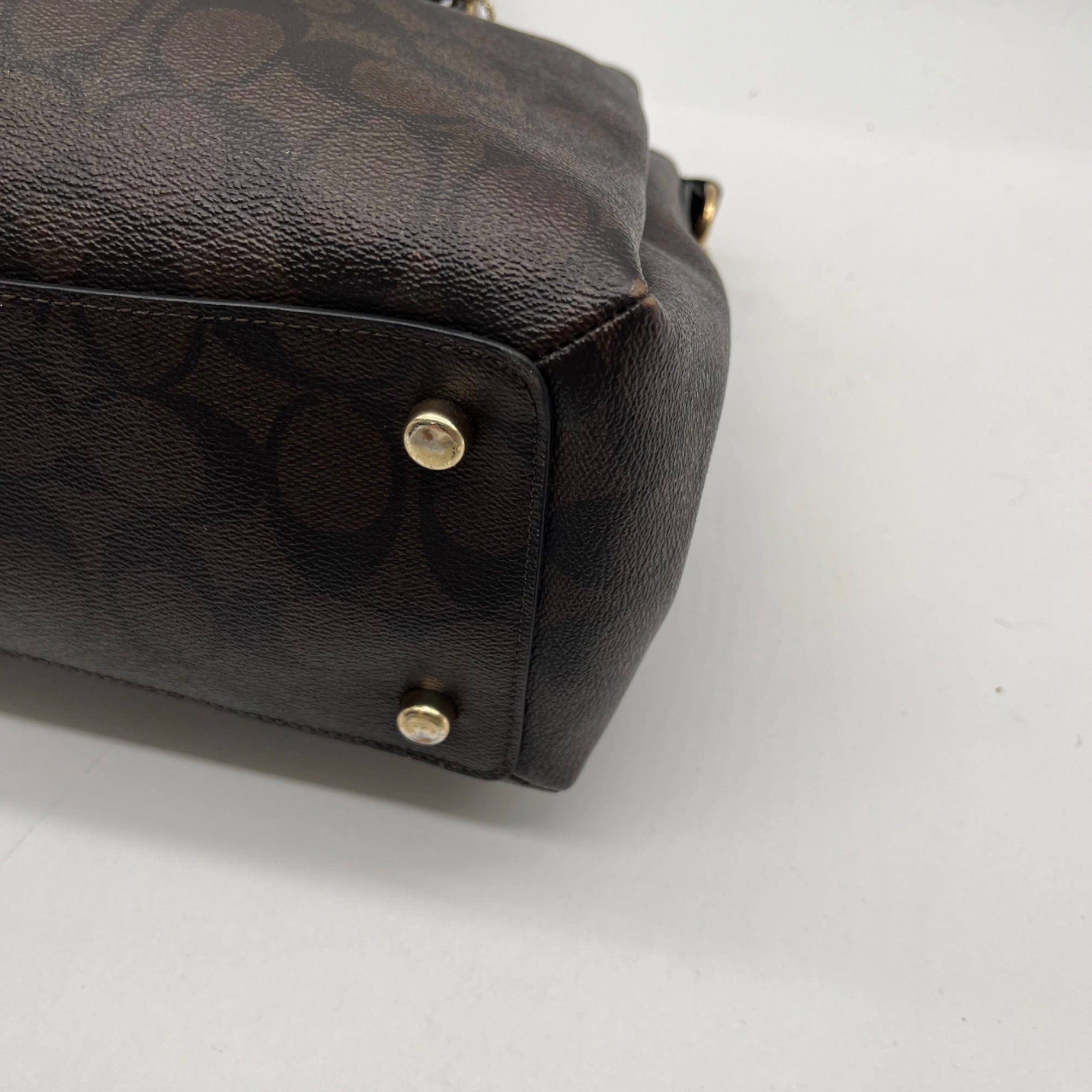 Coach Brown Signature Canvas Sage Carryall F29883
