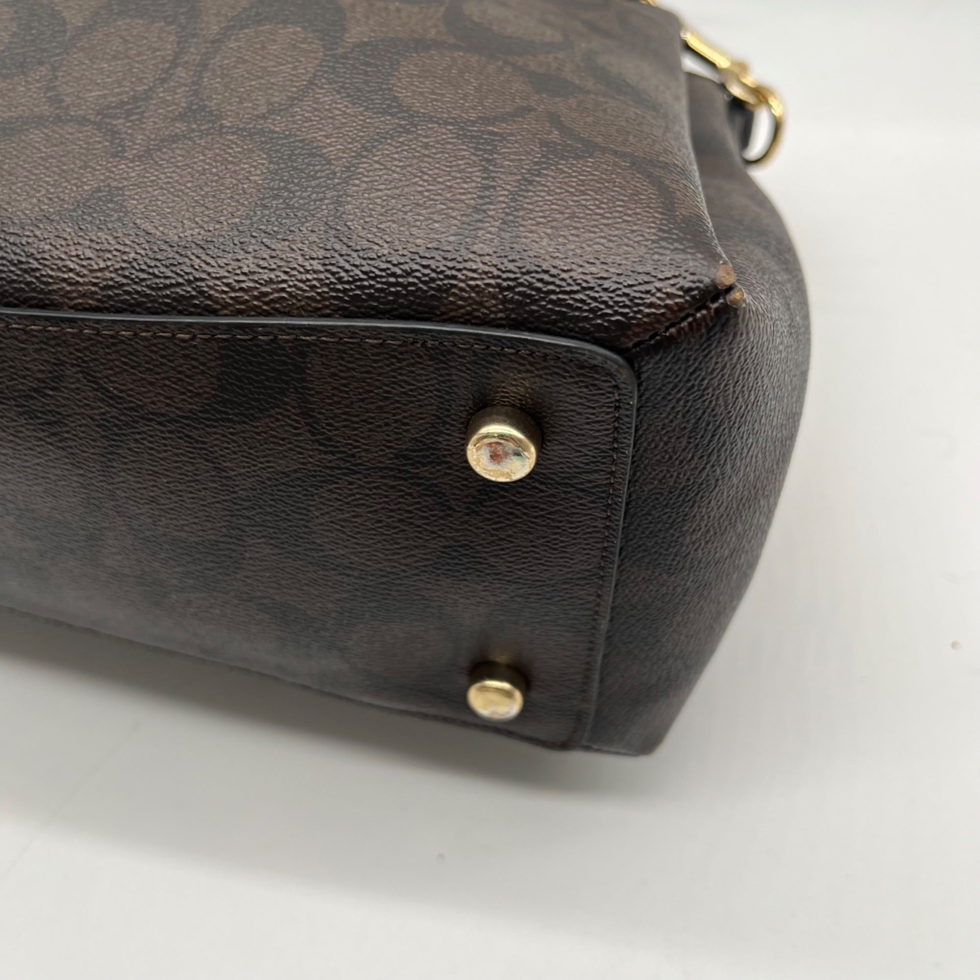 Coach Brown Signature Canvas Sage Carryall F29883