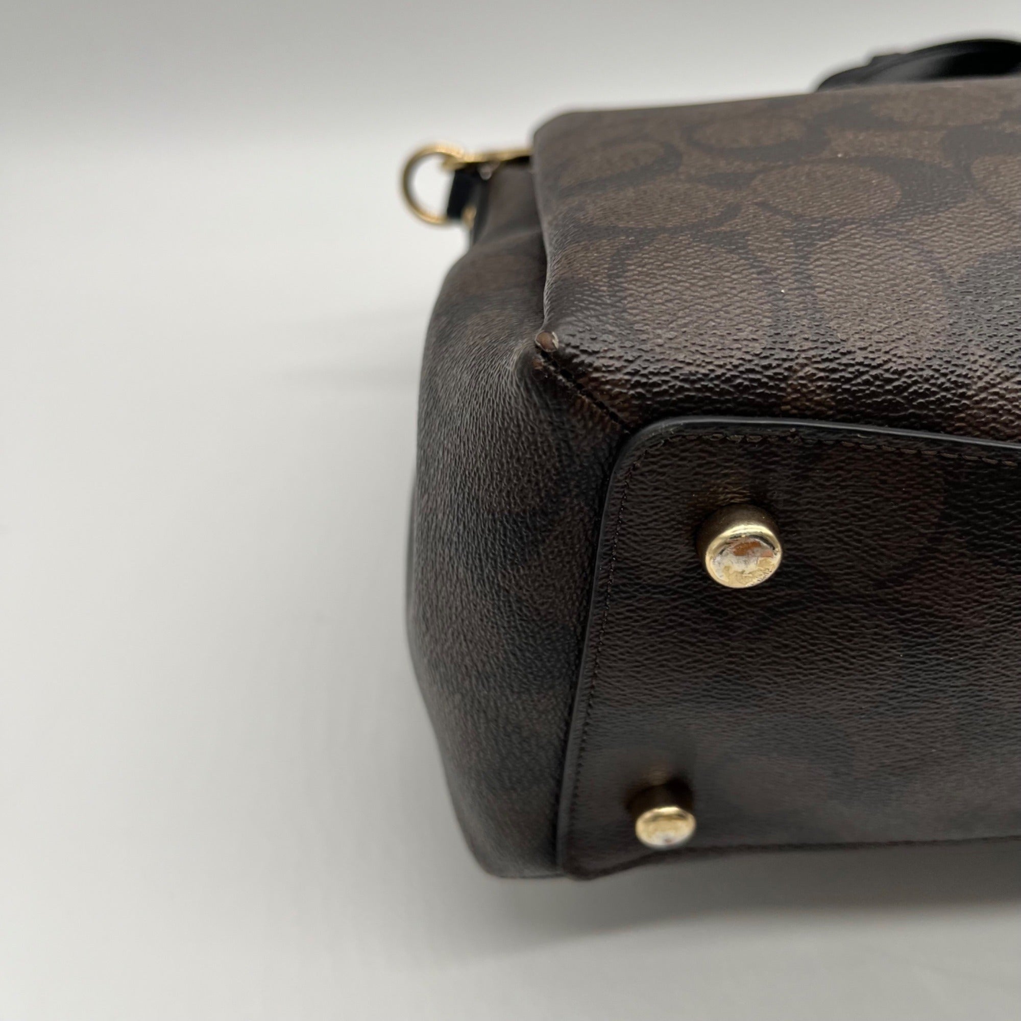 Coach Brown Signature Canvas Sage Carryall F29883