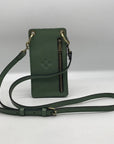 Patricia Nash Forest Green Rose Farleigh Phone Organizer Crossbody