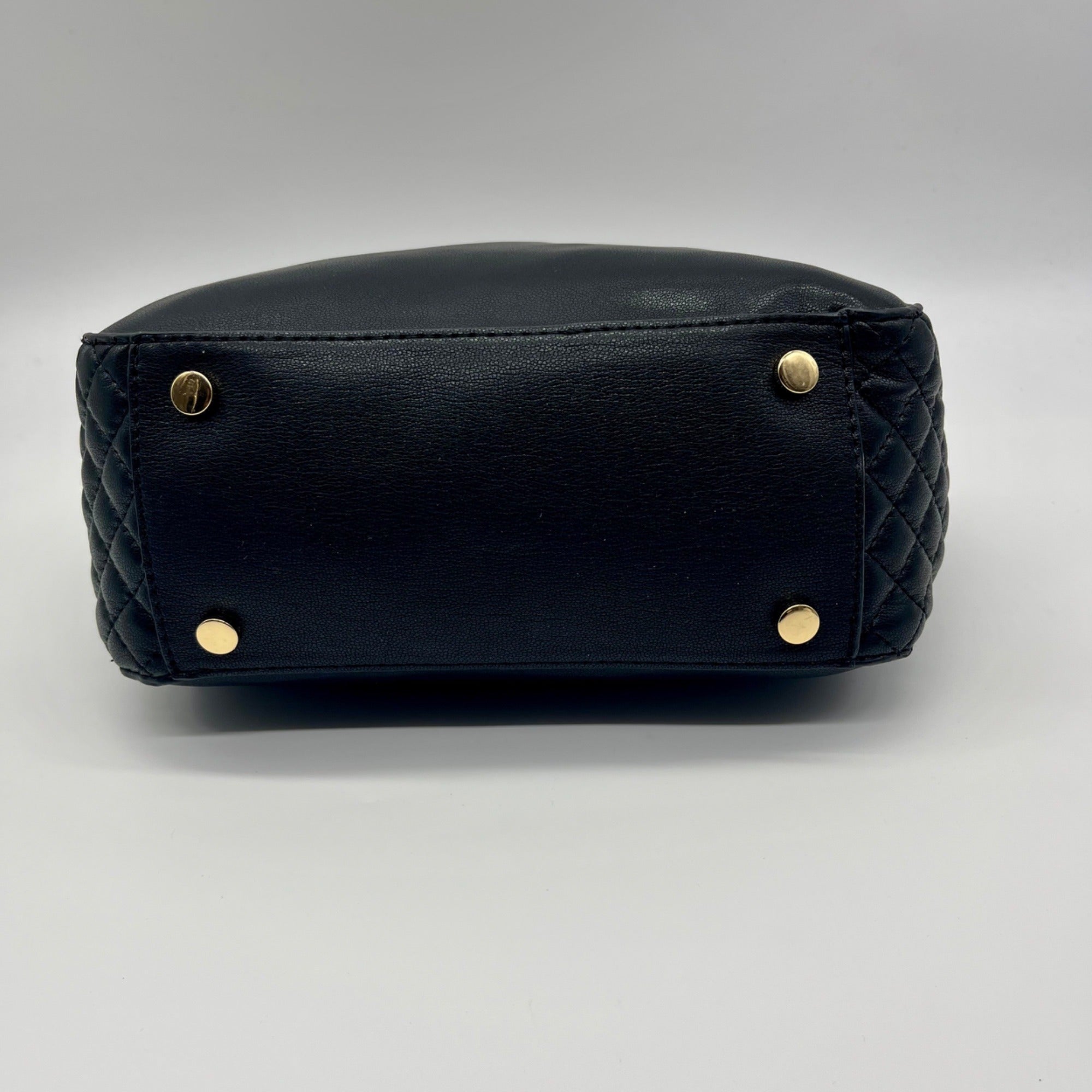 I.N.C. International Concepts Black Faux Leather Kemah Chain Medium Satchel