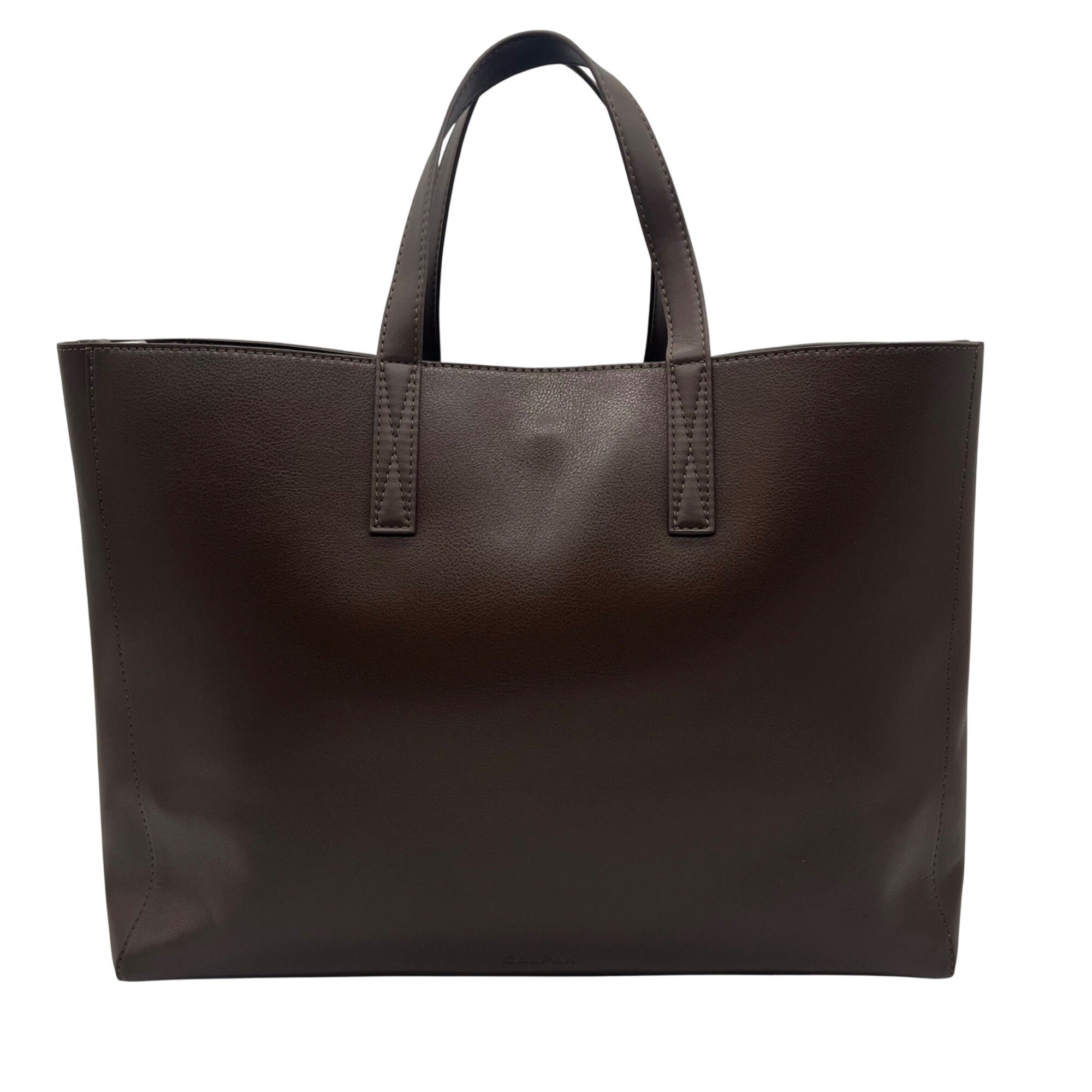 Calpak Toffee Faux Leather Haven Laptop Tote Bag
