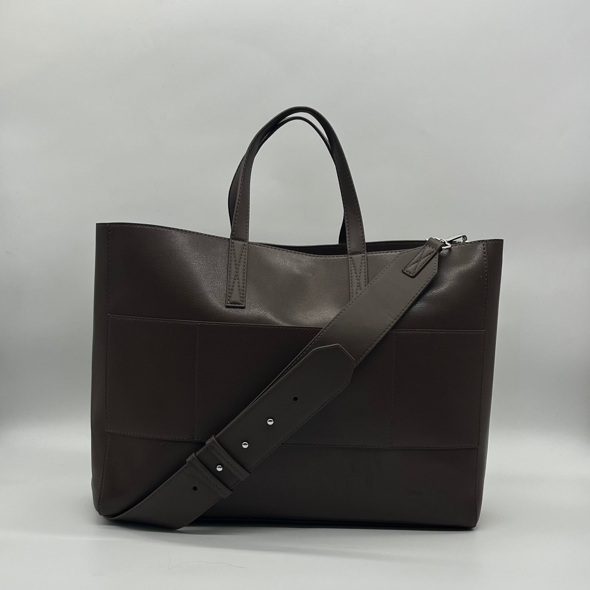 Calpak Toffee Faux Leather Haven Laptop Tote Bag