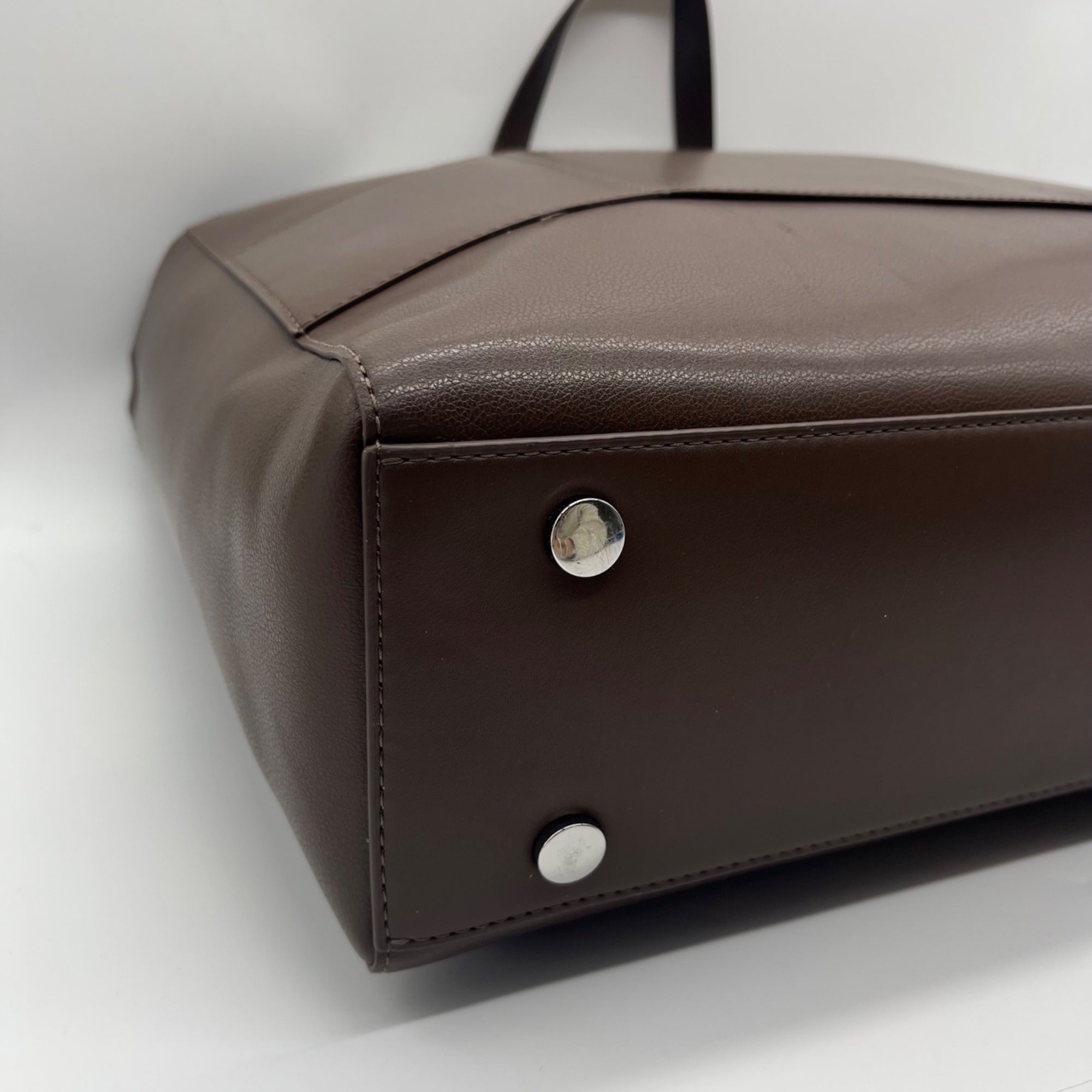 Calpak Toffee Faux Leather Haven Laptop Tote Bag