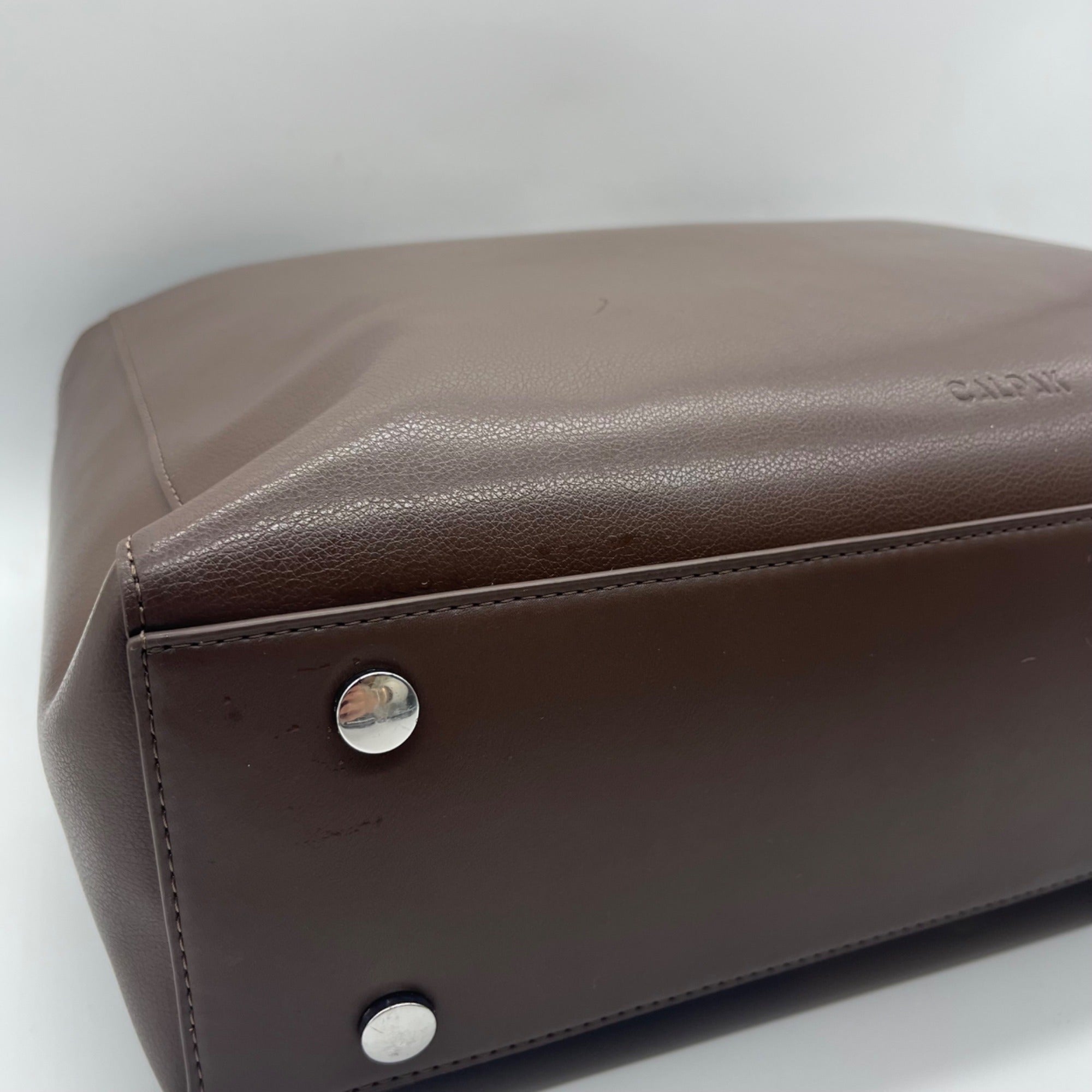 Calpak Toffee Faux Leather Haven Laptop Tote Bag