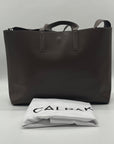 Calpak Toffee Faux Leather Haven Laptop Tote Bag