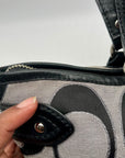 Coach Black & Grey Daisy Outline Signature Emma Tote Bag F23938