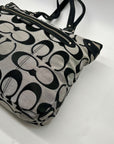 Coach Black & Grey Daisy Outline Signature Emma Tote Bag F23938