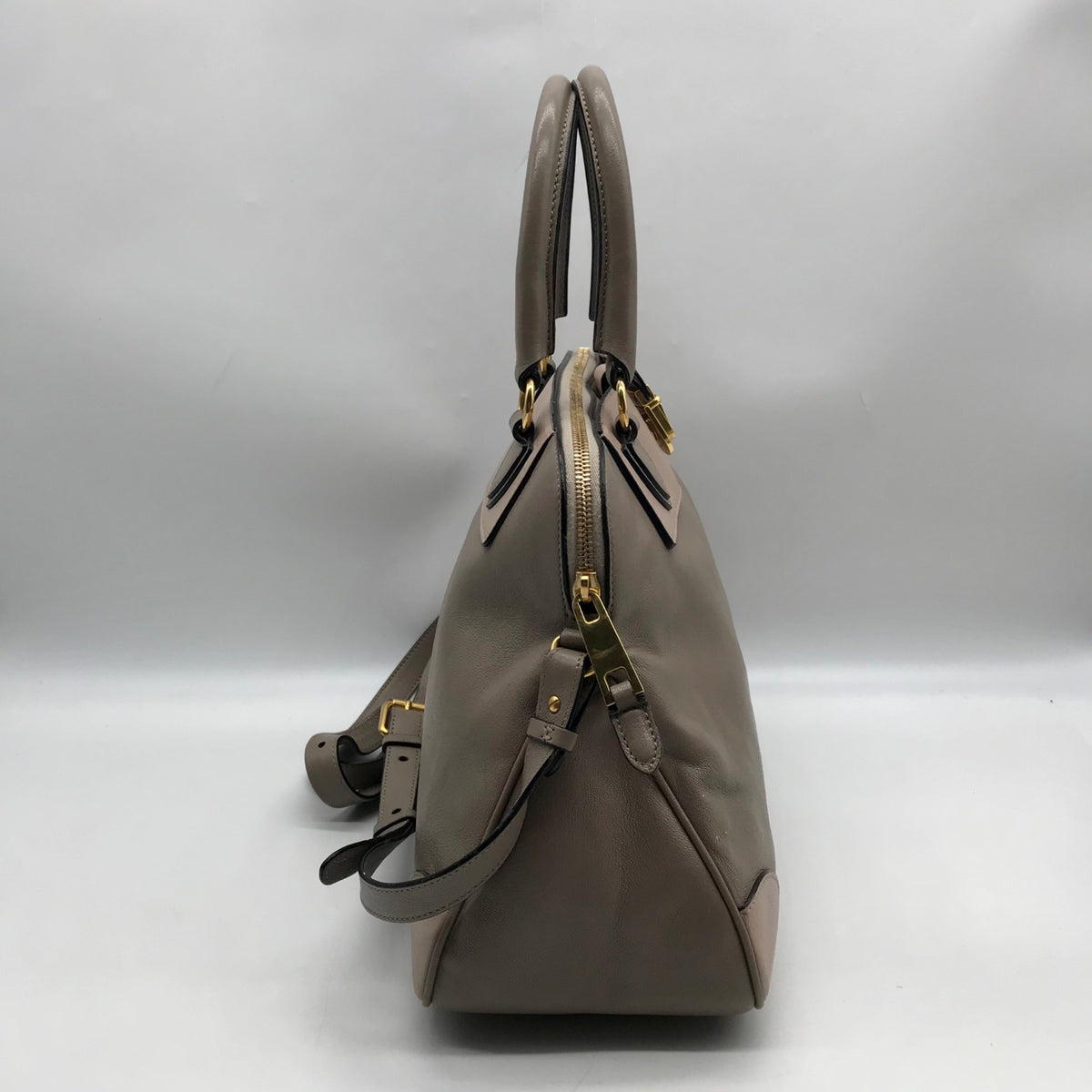 Marc Jacobs Gray Leather Manhattan Whitney Convertible Satchel Bag