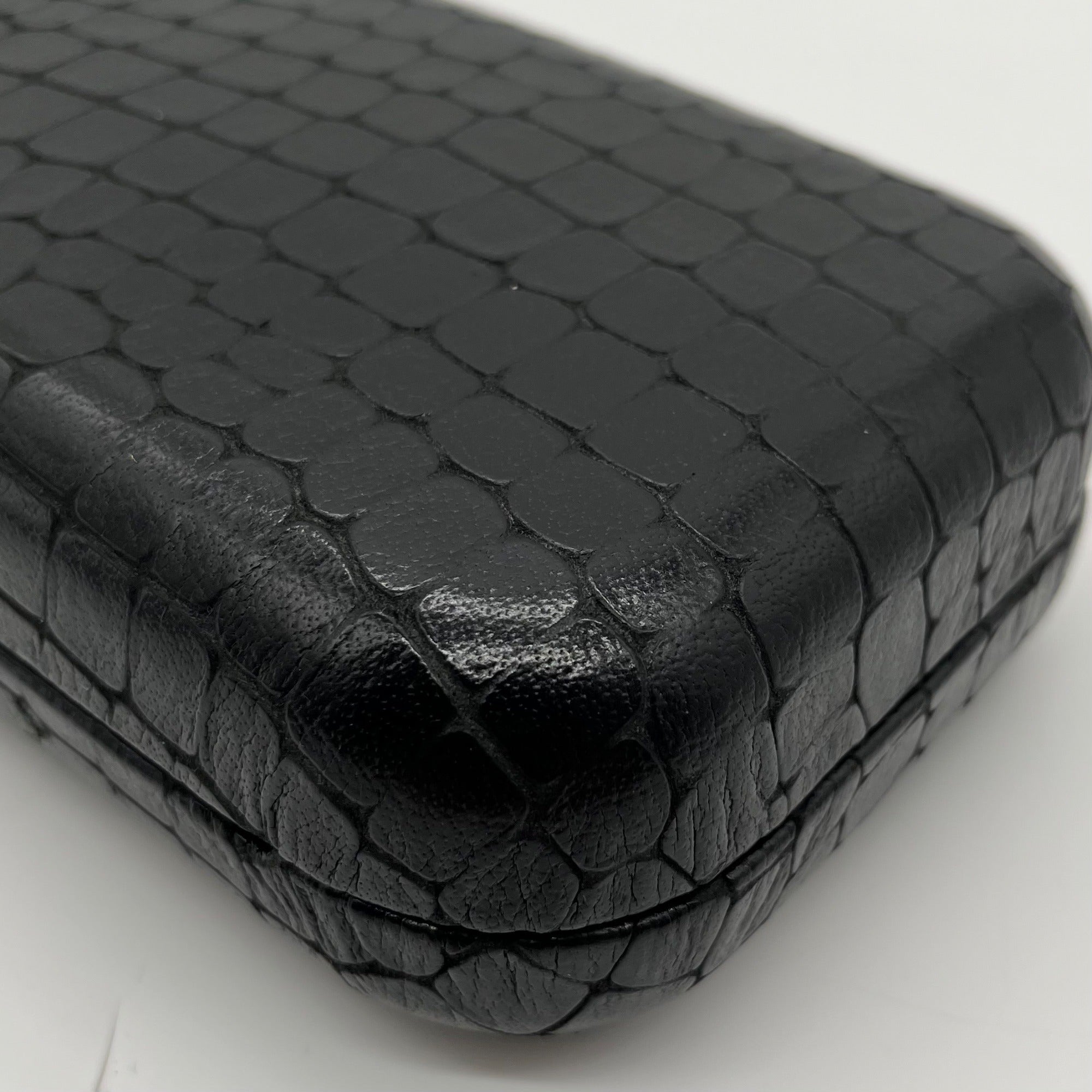 Kotur Black Snake Embossed Clutch
