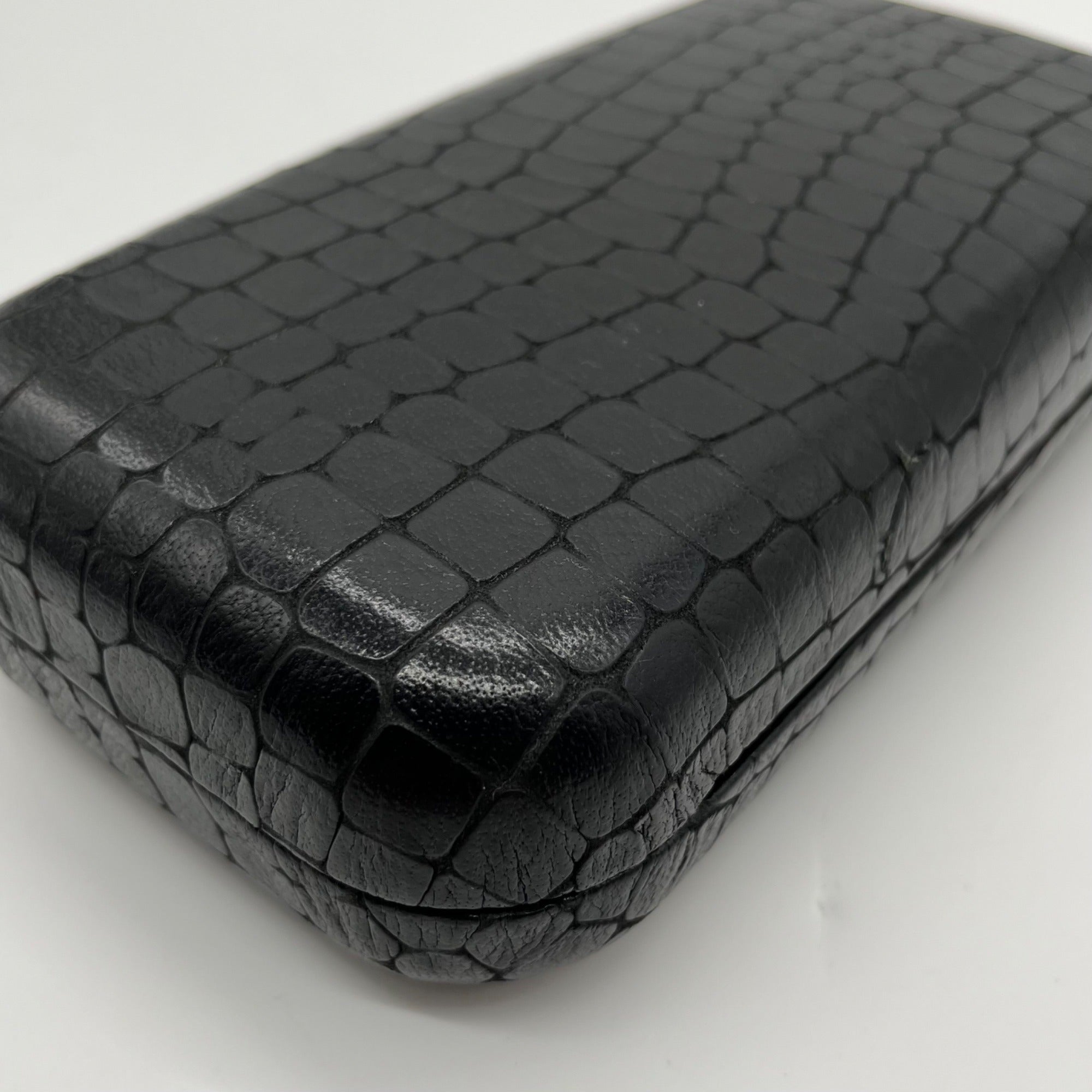 Kotur Black Snake Embossed Clutch