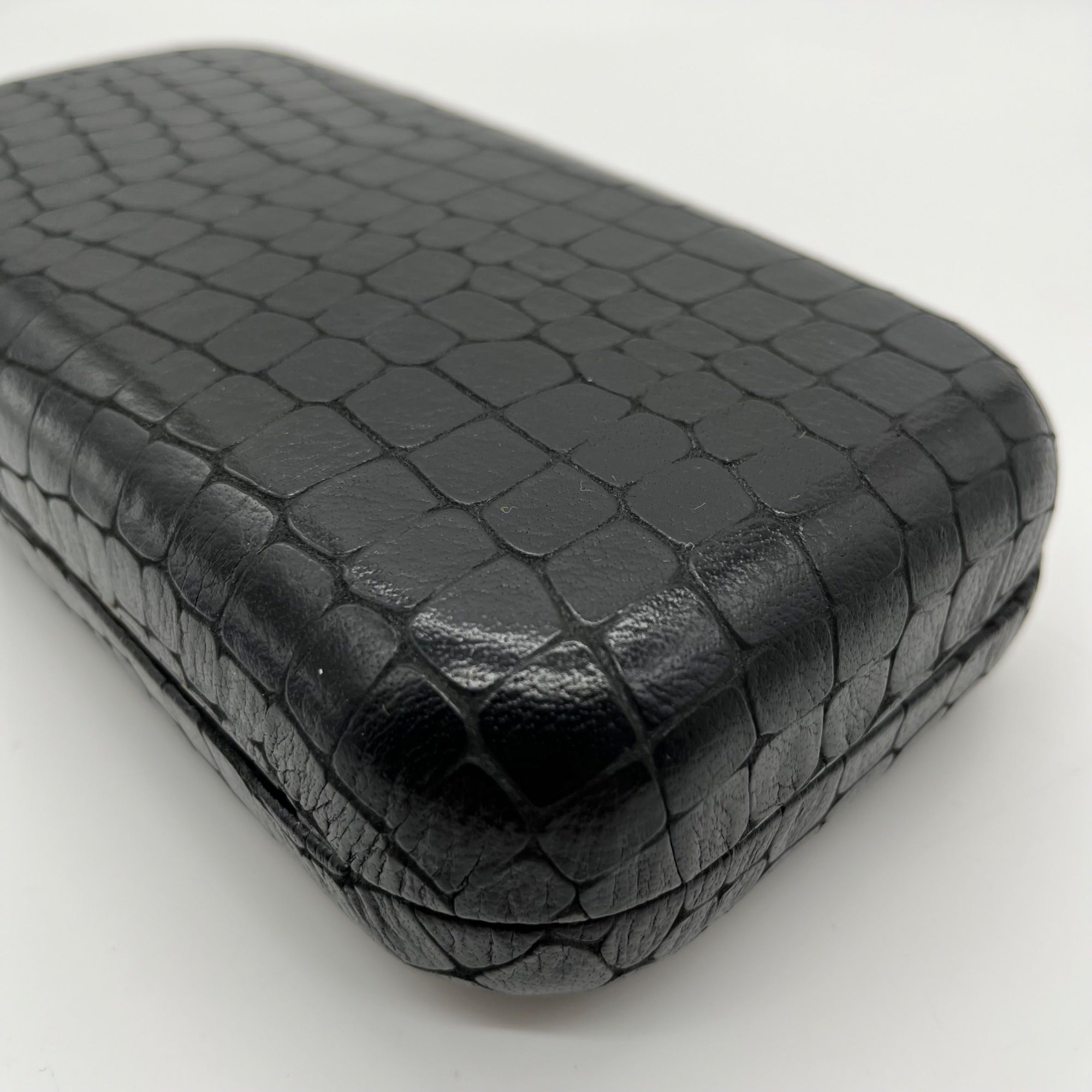 Kotur Black Snake Embossed Clutch