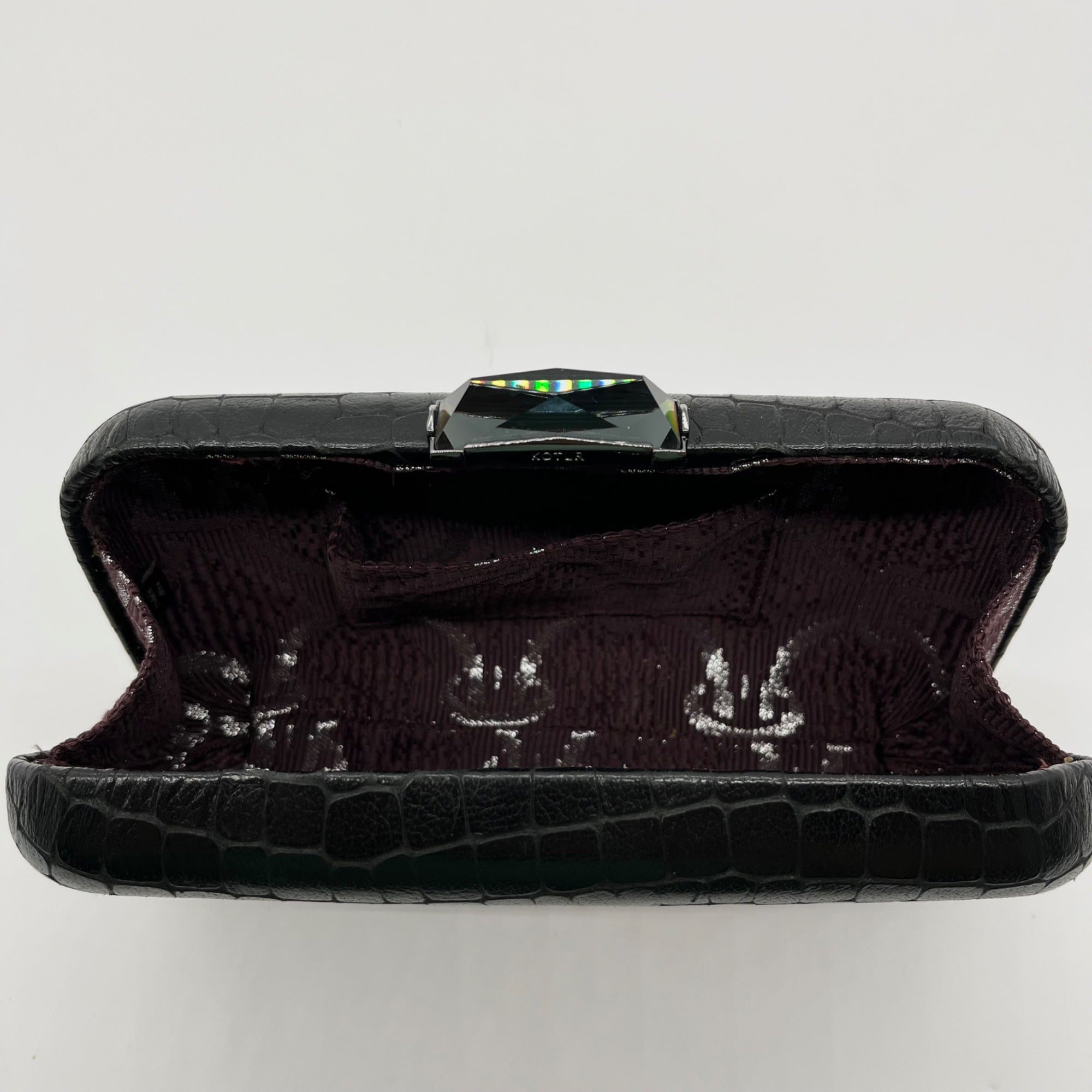 Kotur Black Snake Embossed Clutch