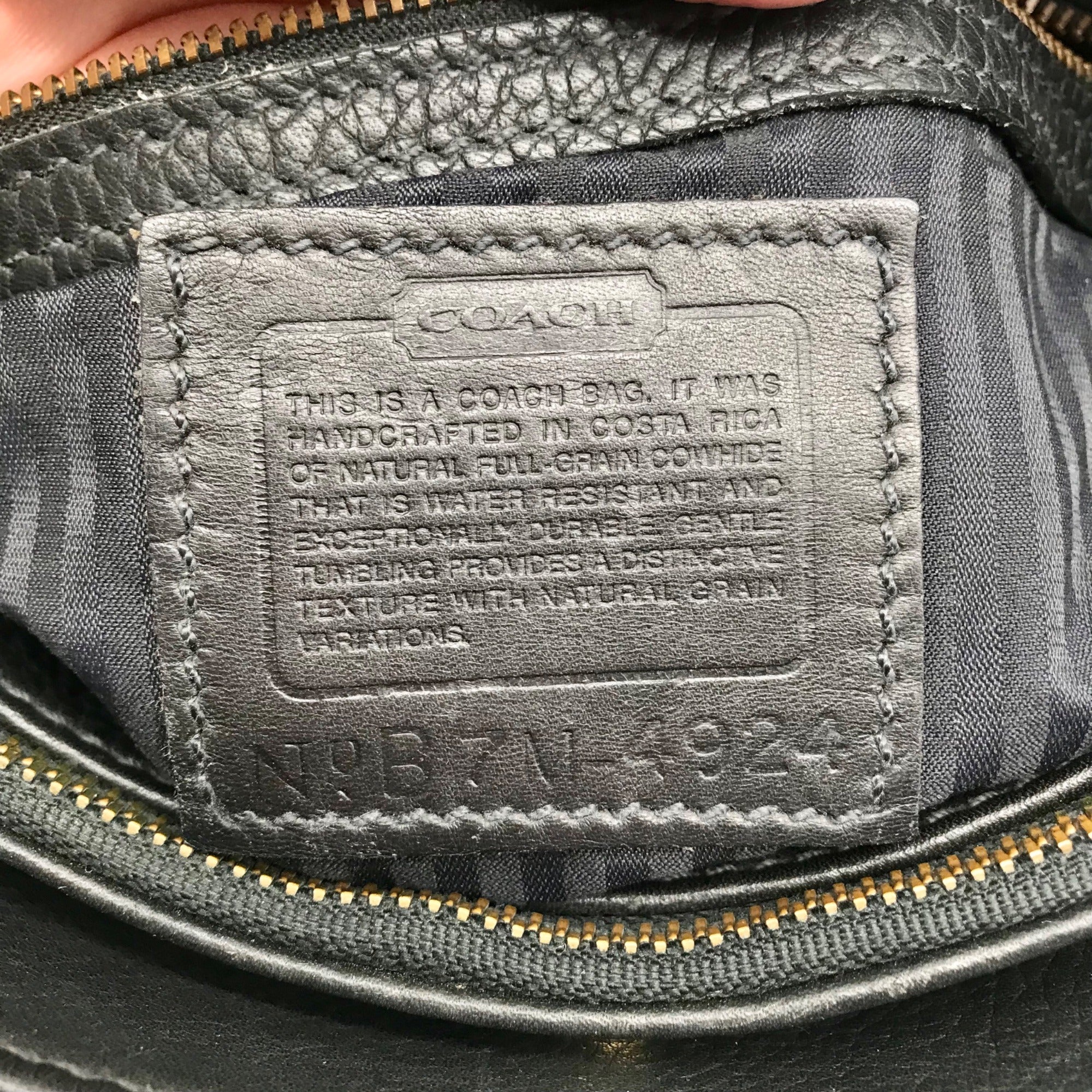 Coach Black Pebbled Leather Vintage Sonoma Shoulder Bag 4924