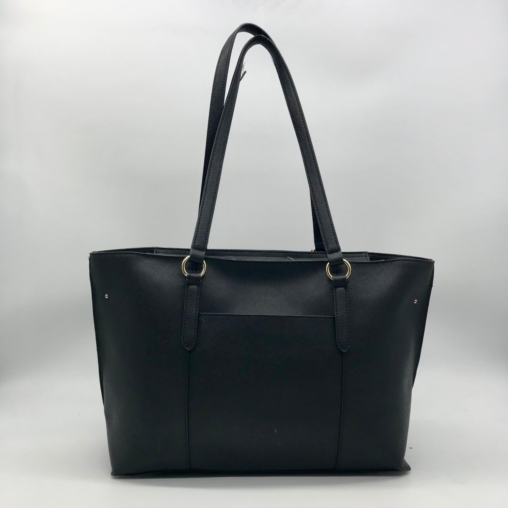 Karl Lagerfeld Black Leather Flurete Tote Bag