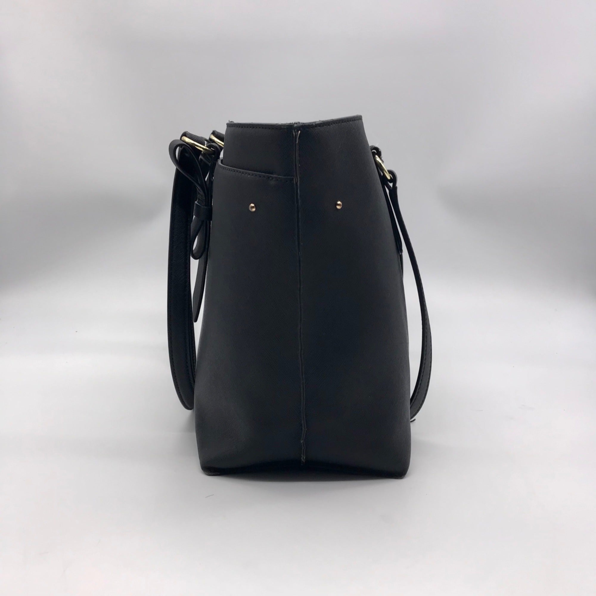 Karl Lagerfeld Black Leather Flurete Tote Bag