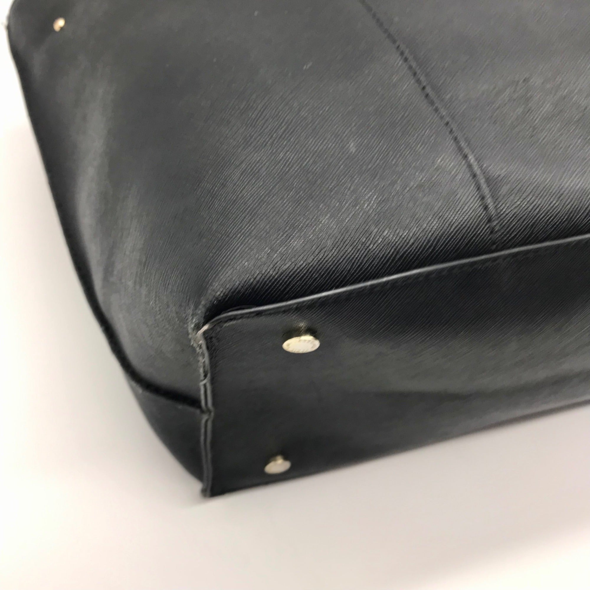 Karl Lagerfeld Black Leather Flurete Tote Bag