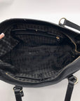 Karl Lagerfeld Black Leather Flurete Tote Bag