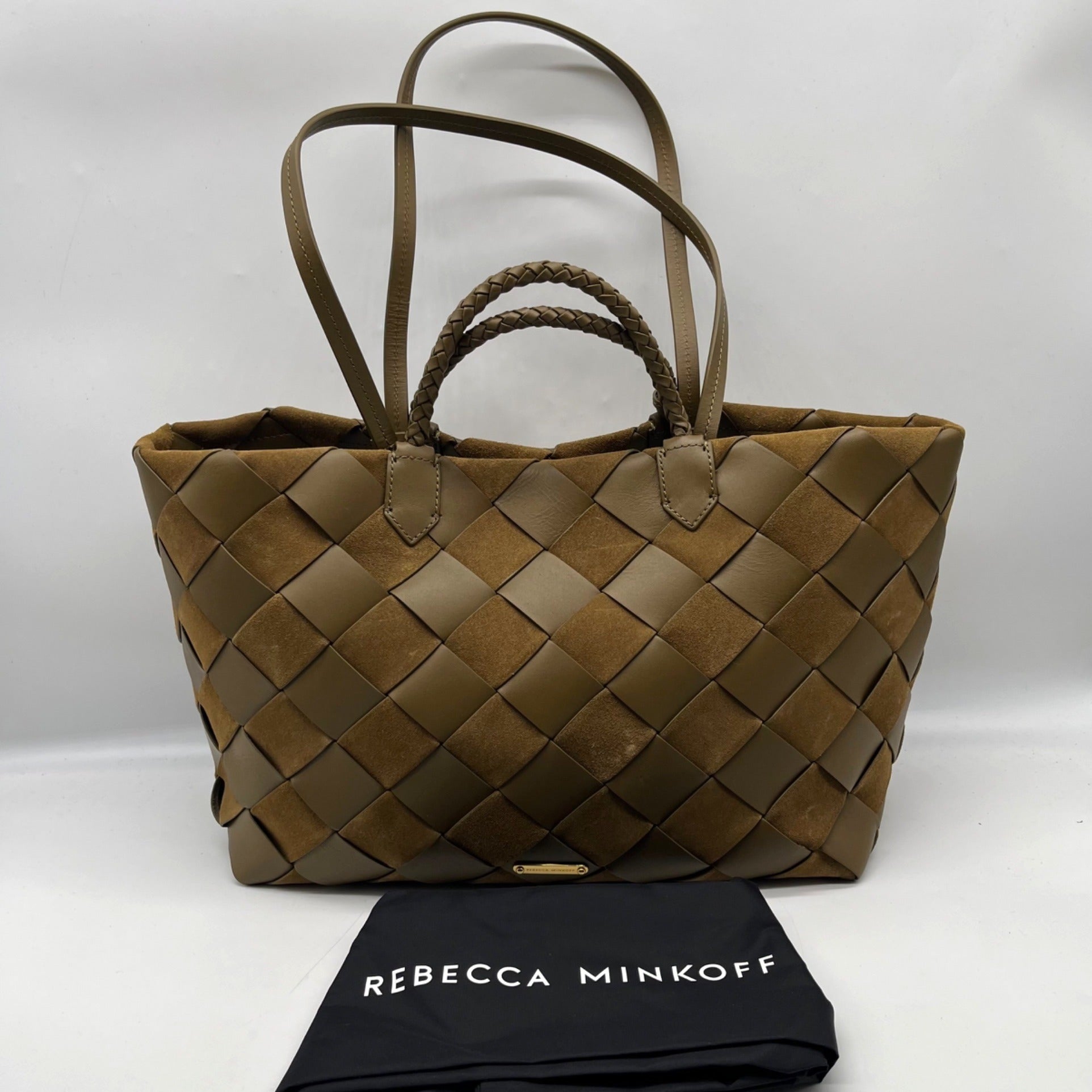 Rebecca Minkoff Brown Frankie Woven Tote Bag