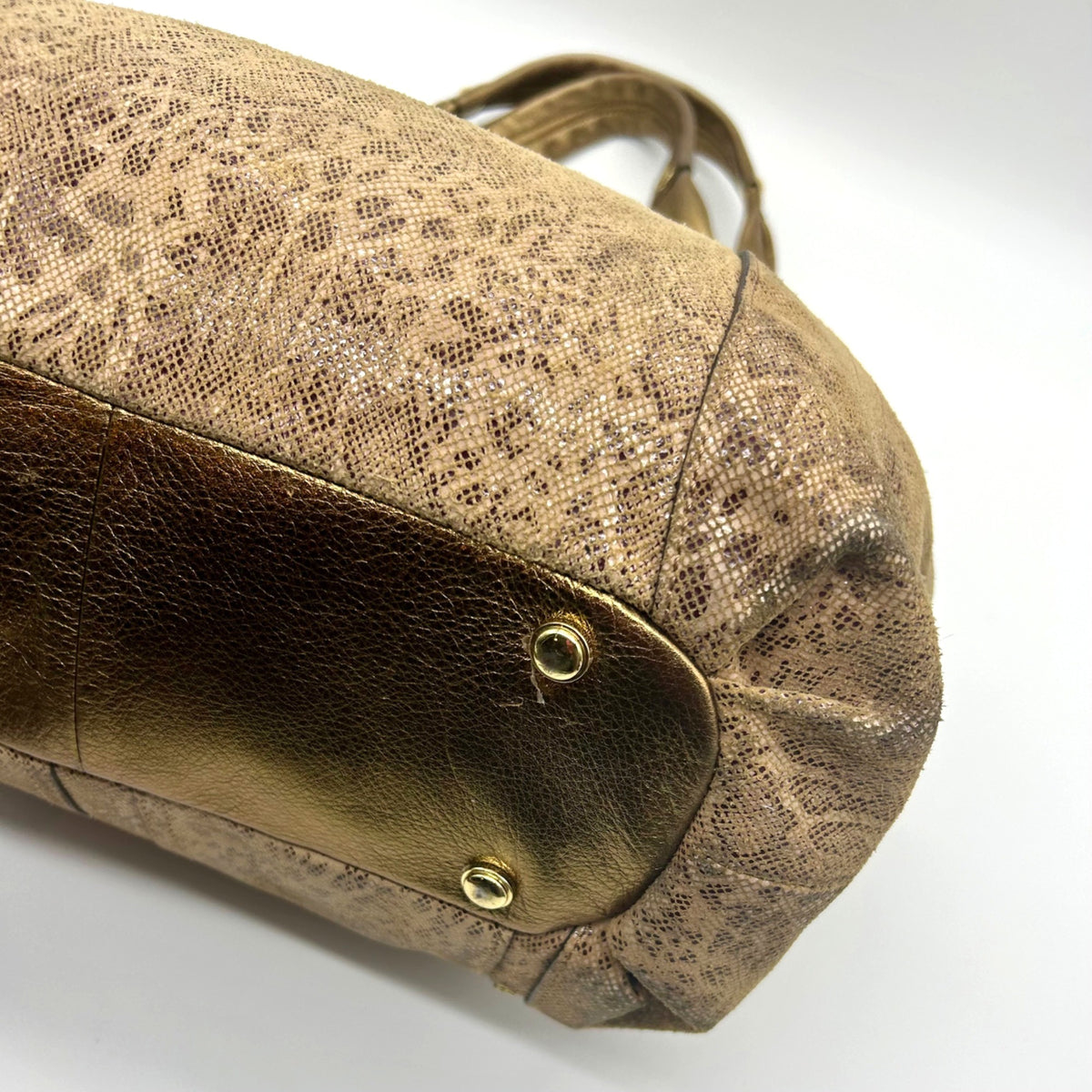 B. Markowsky Leopard Print Leather Shoulder Bag