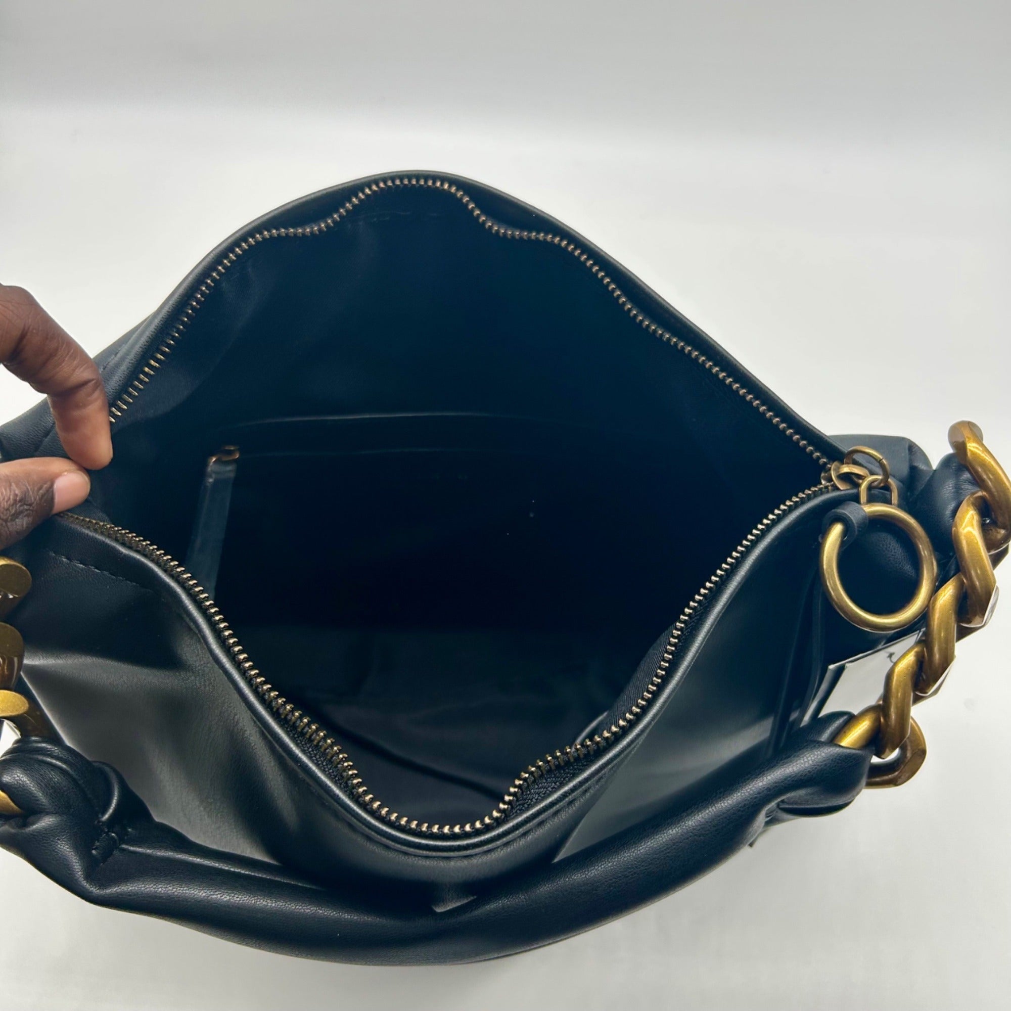 Nine West Gwynne Large Black Faux Leather Hobo