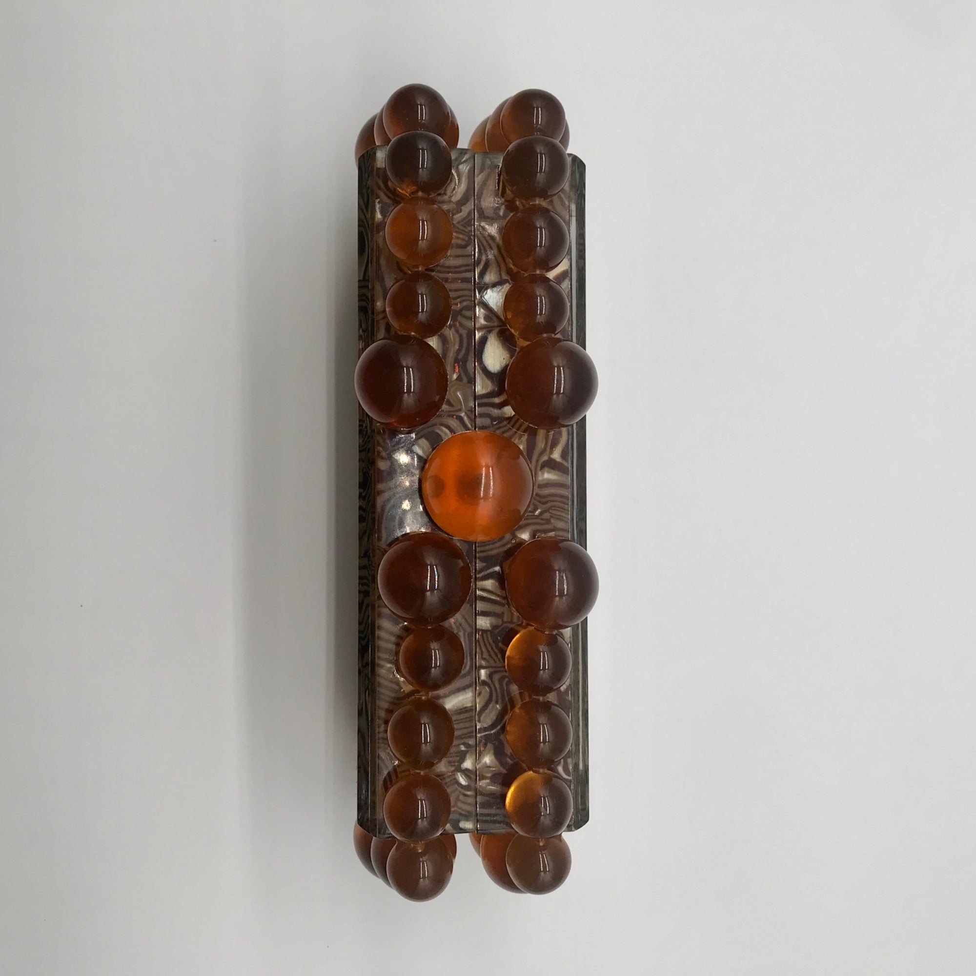 Cult Gaia Eos Marble Amber Acrylic Beaded  Box Clutch