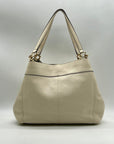 Coach Ivory Pebbled Leather Star Dust Studded Shoulder Bag