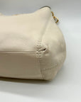 Coach Ivory Pebbled Leather Star Dust Studded Shoulder Bag