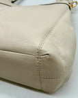 Coach Ivory Pebbled Leather Star Dust Studded Shoulder Bag