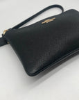Coach Black Leather Corner Wristlet