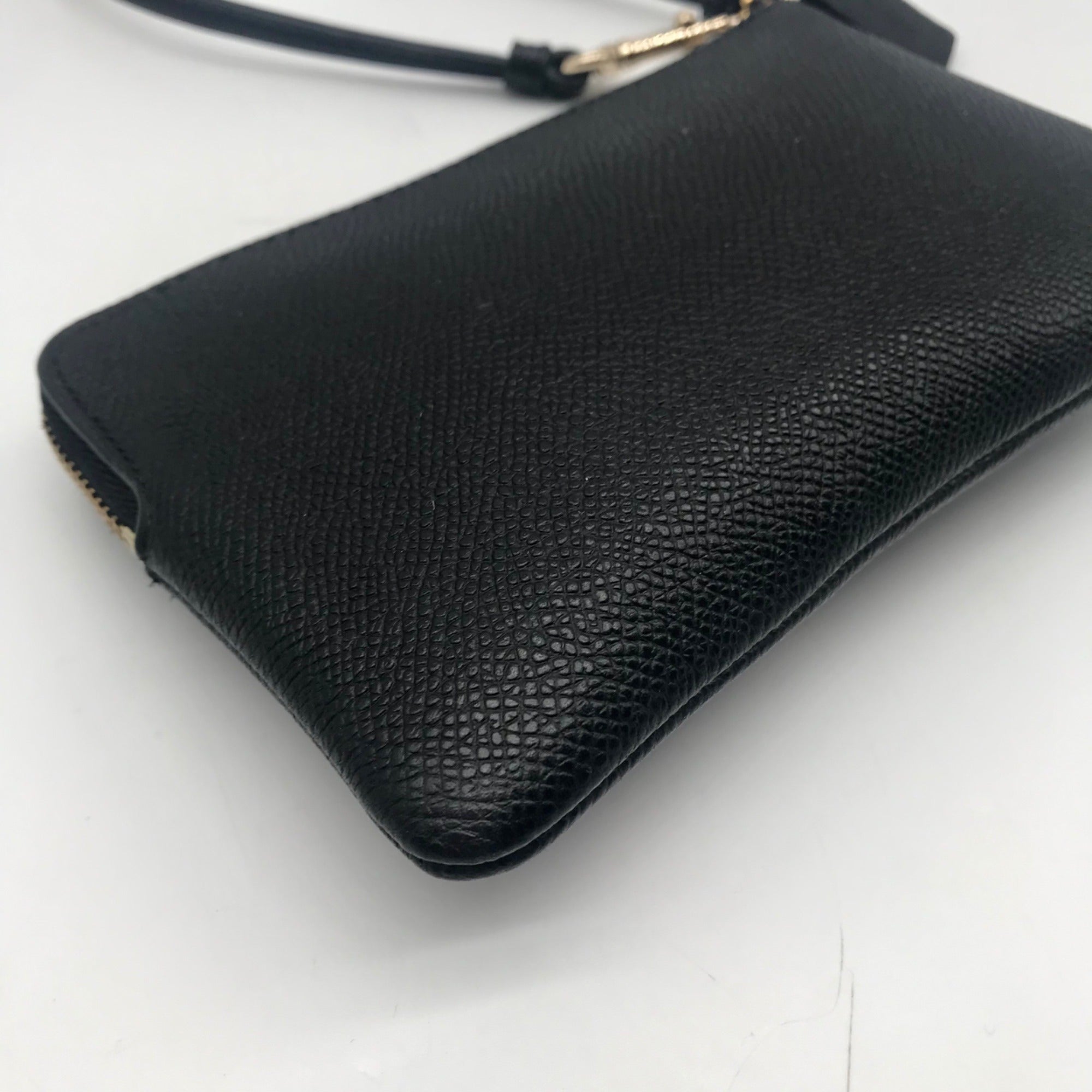 Coach Black Leather Corner Wristlet
