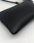 Coach Black Leather Corner Wristlet