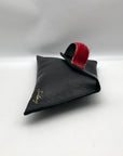 Sulay Black Pebbled Leather Geometric Shaped Clutch