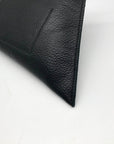 Sulay Black Pebbled Leather Geometric Shaped Clutch