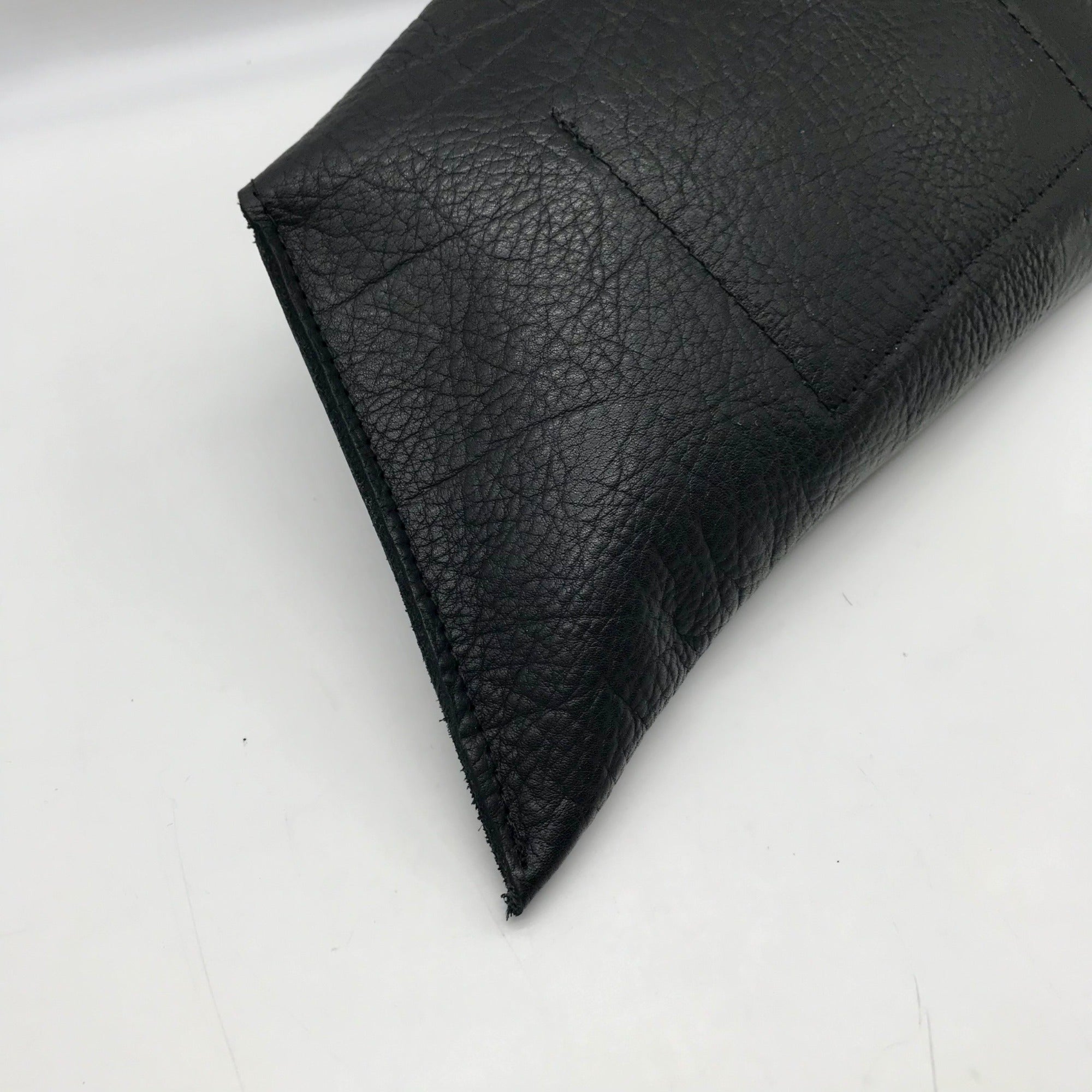 Sulay Black Pebbled Leather Geometric Shaped Clutch
