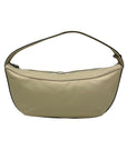 STAUD Beige Leather Demy Zip Shoulder Bag