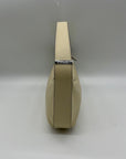 STAUD Beige Leather Demy Zip Shoulder Bag