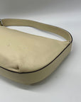STAUD Beige Leather Demy Zip Shoulder Bag