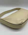 STAUD Beige Leather Demy Zip Shoulder Bag