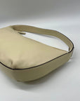 STAUD Beige Leather Demy Zip Shoulder Bag
