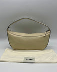 STAUD Beige Leather Demy Zip Shoulder Bag