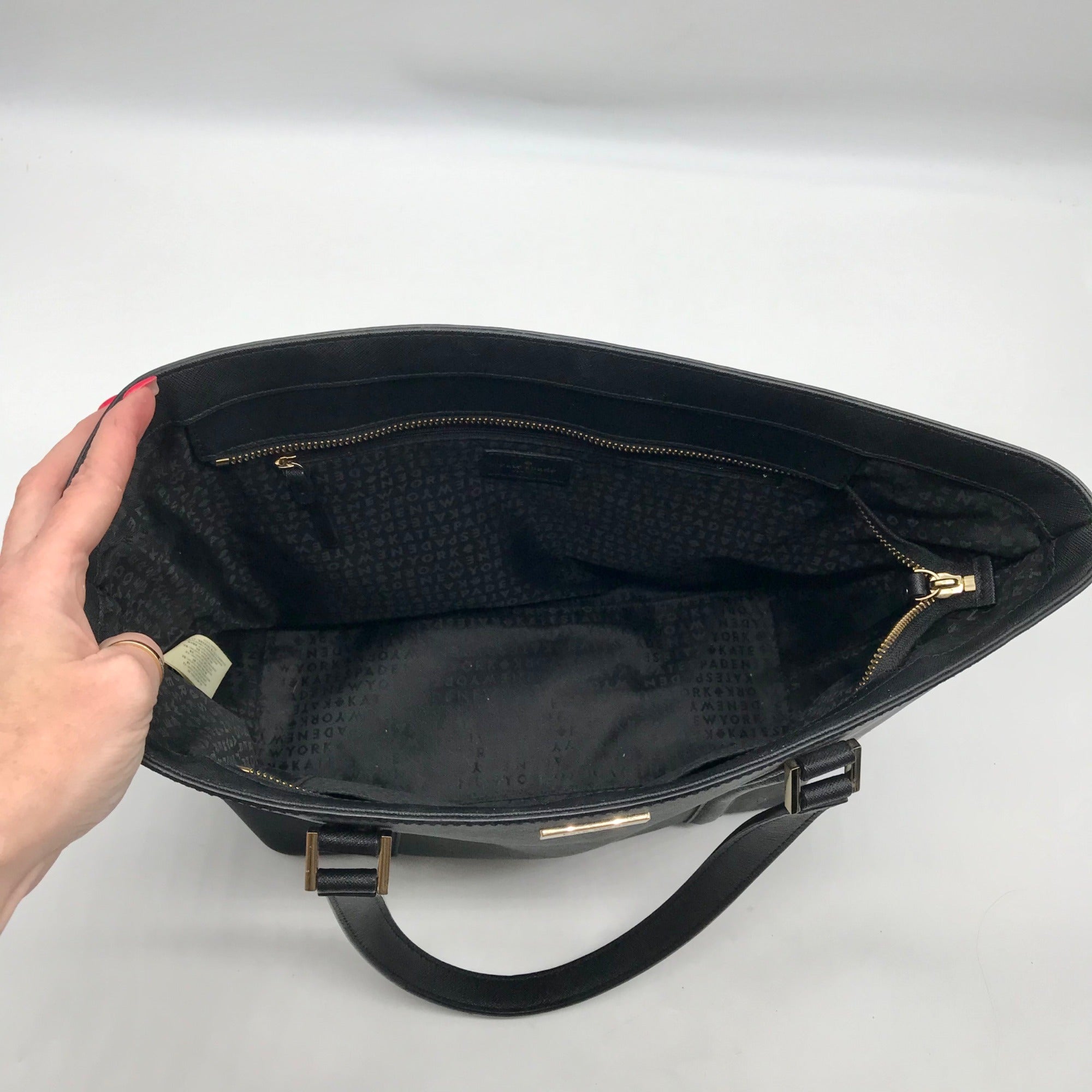 Kate Spade Black Saffiano Leather Cara Shoulder Bag
