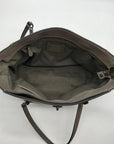 Coach Gray Pebbled Leather Turnlock Chain Tote Bag 57107