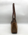 Brahmin Brown Crocodile Embossed Leather 25th Anniversary Edition Shoulder Bag