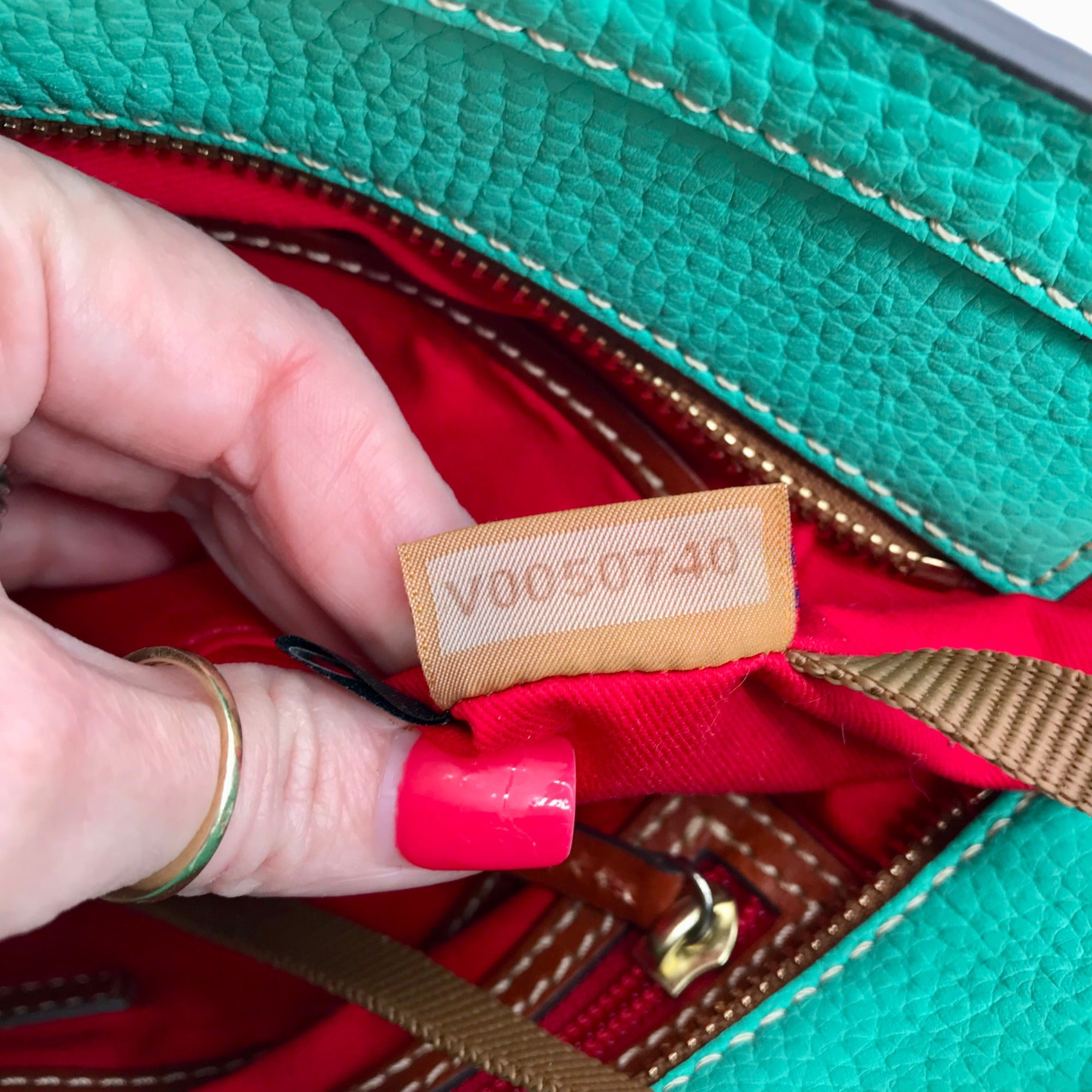 Dooney &amp; Bourke Mint Green Pebbled Grain Leather Lexington Tote Bag