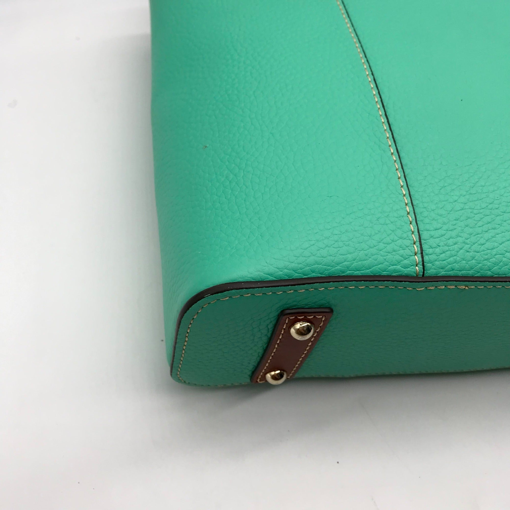 Dooney &amp; Bourke Mint Green Pebbled Grain Leather Lexington Tote Bag