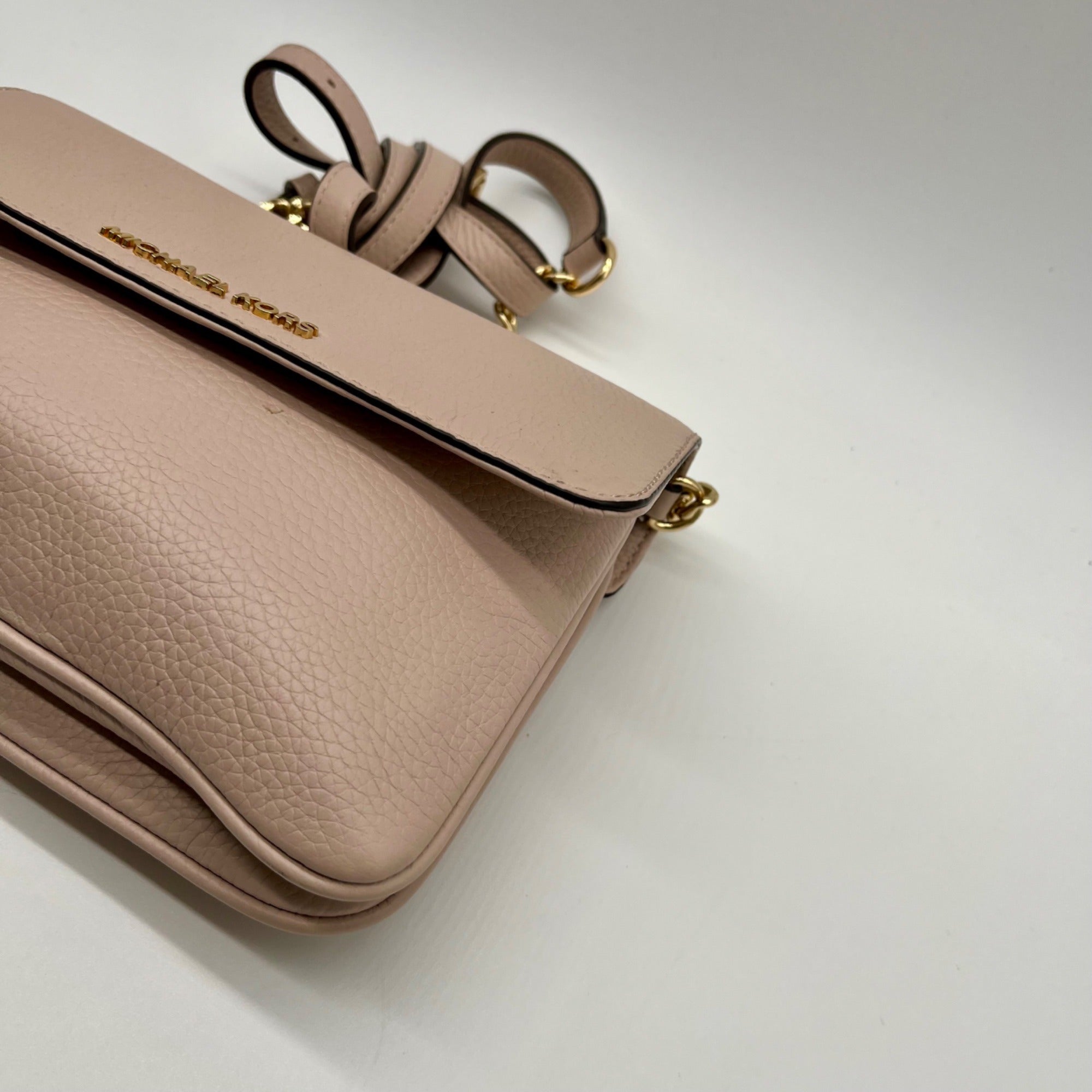 Michael Kors Bedford Pink Pebbled Leather Crossbody Bag