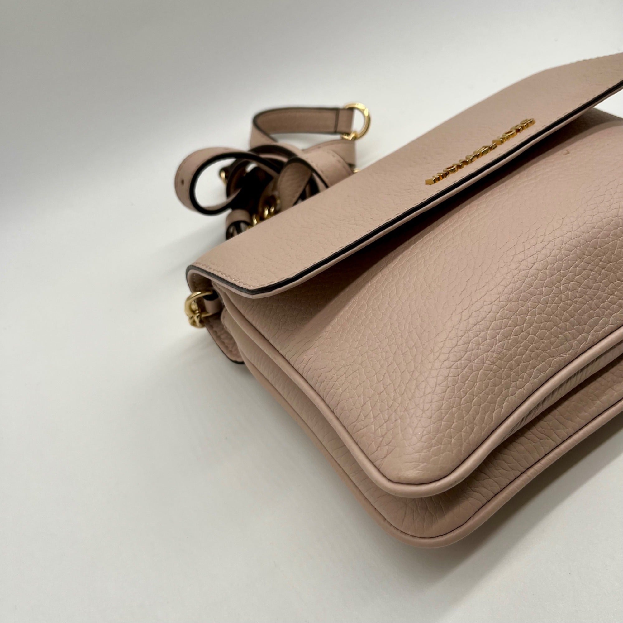 Michael Kors Bedford Pink Pebbled Leather Crossbody Bag