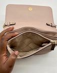 Michael Kors Bedford Pink Pebbled Leather Crossbody Bag