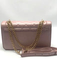 Badgley Mischka Pink Quilted Stud Convertible Crossbody